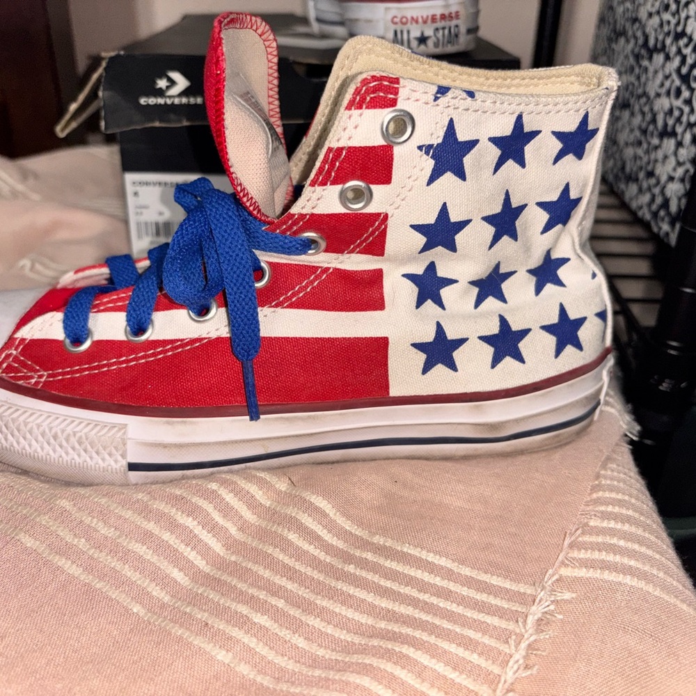 Converse Kids' Red, White, and Blue American flag High-Top Sneakers